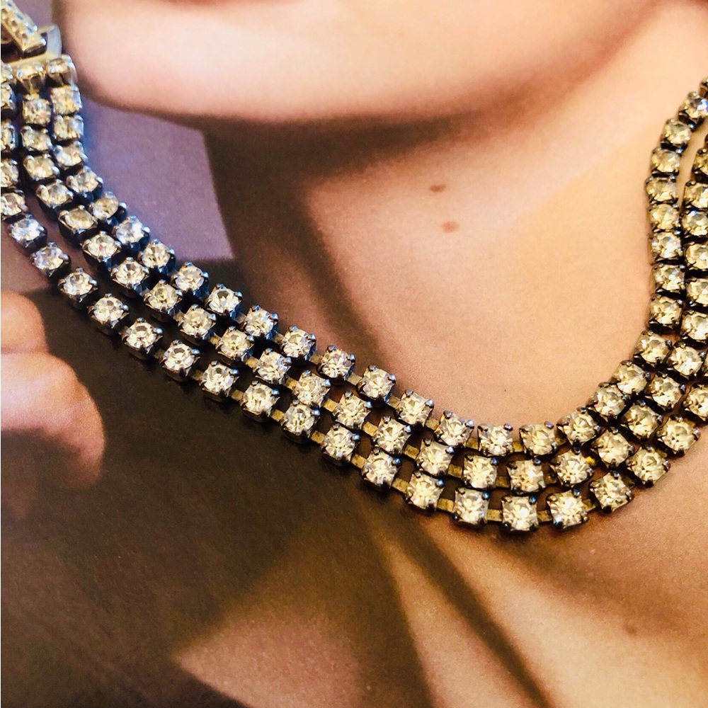 Vintage 1950s–1960s Three-Row Rhinestone Bracelet